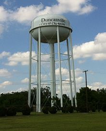 Photo credit: "Duncanville, Texas northern water tower" by Pete unseth. CC BY-SA 3.0 via Commons.