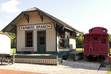 Photo credit: "Farmers branch railroad depot 2013" by Larry D. Moore. CC BY-SA 3.0 via Commons.